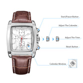 MEGIR Watch Men Business Wristwatch Rectangle Quartz Military Watches Waterproof Luminous Leather Casual Moda Clock Reloj Hombre-14