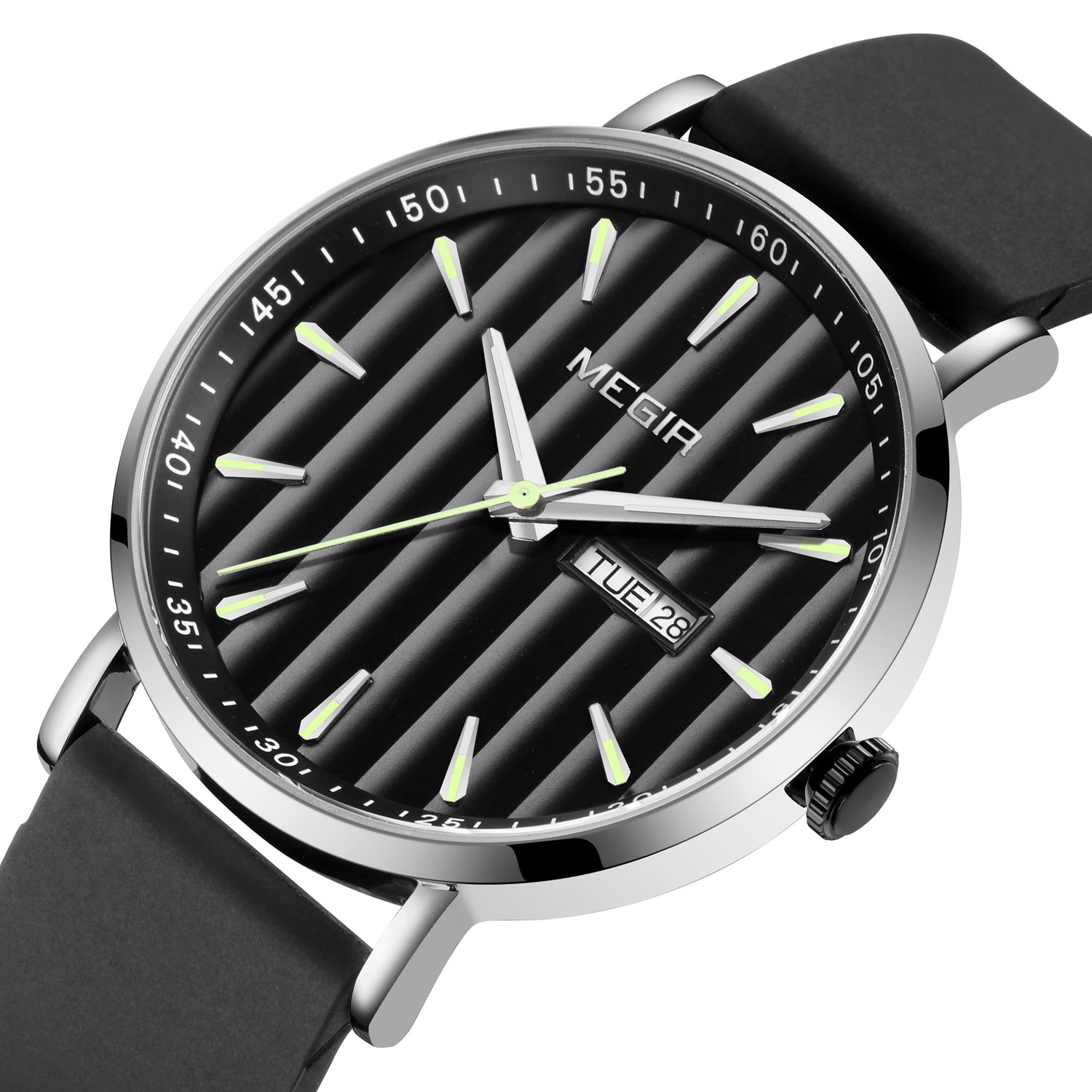 MEGIR Luxury Big Dial Mens Watch Fashion Quartz Casual Sport Wristwatch for Men Waterproof Week Date Display Clock Reloj Hombre-5