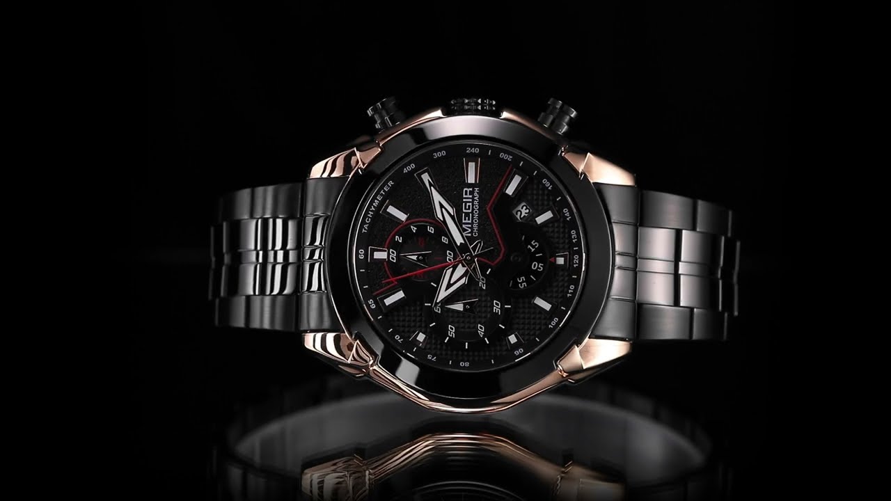 MEGIR Fashion Men Watches Luxury Business Watch for Men Stainless Steel Quartz Wrist Watch Calendar Date Clock Reloj Hombre 2065-15