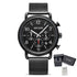 MEGIR Fashion Mens Watches Luxury Sport Quartz Wrist Watch Steel Mesh Business Casual Watches Calendar Leather Band Man Clock-15