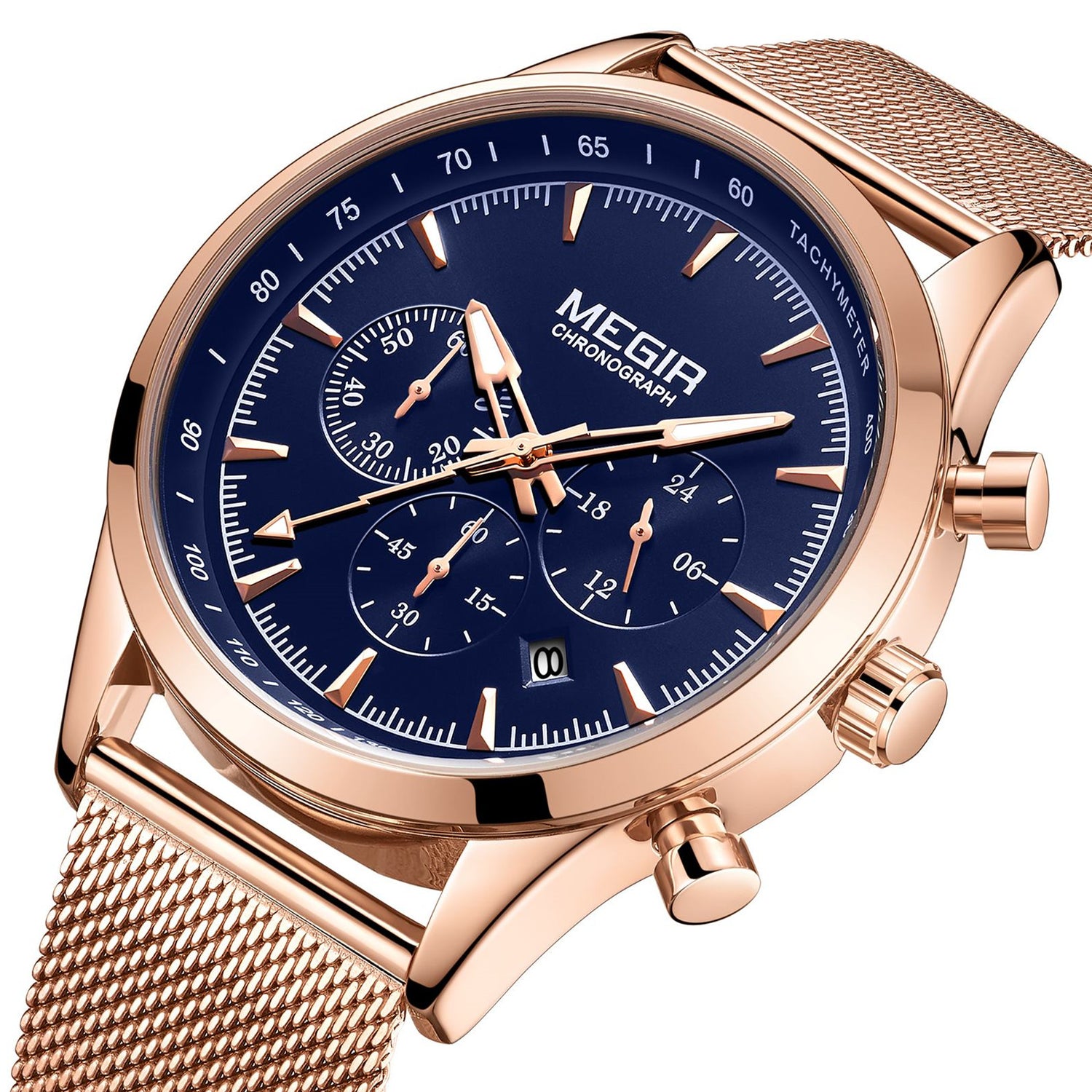MEGIR Fashion Watch for Men Top Luxury Big Dial Business Quartz Watches Waterproof Steel Wrist Watch Clock Relogio Masculino-13