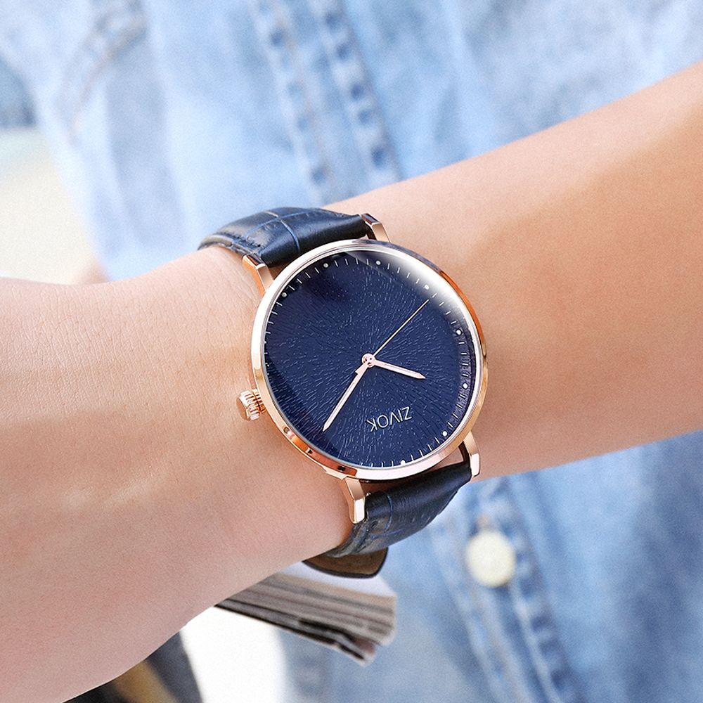 ZIVOK Fashion Quartz Wristwatch Men Sports Watches Waterproof Leather Strap Men&