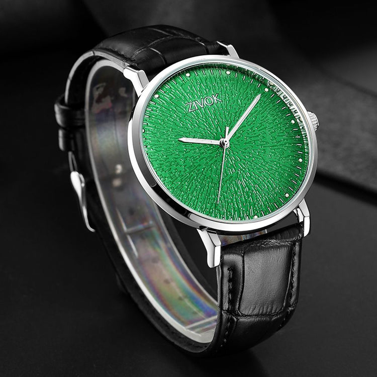 ZIVOK Fashion Quartz Wristwatch Men Sports Watches Waterproof Leather Strap Men&