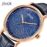 ZIVOK Fashion Quartz Wristwatch Men Sports Watches Waterproof Leather Strap Men&