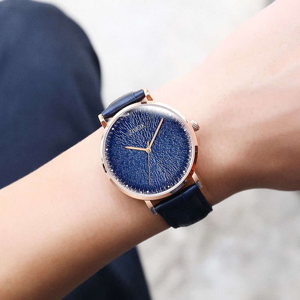 ZIVOK Fashion Quartz Wristwatch Men Sports Watches Waterproof Leather Strap Men&
