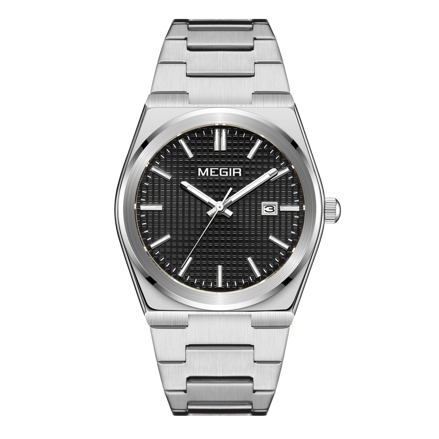 MEGIR Luxury Business Watches for Men Stainless Steel Strap Waterproof Calendar Male Quartz Wristwatch Clock Reloj Hombre 1086-5