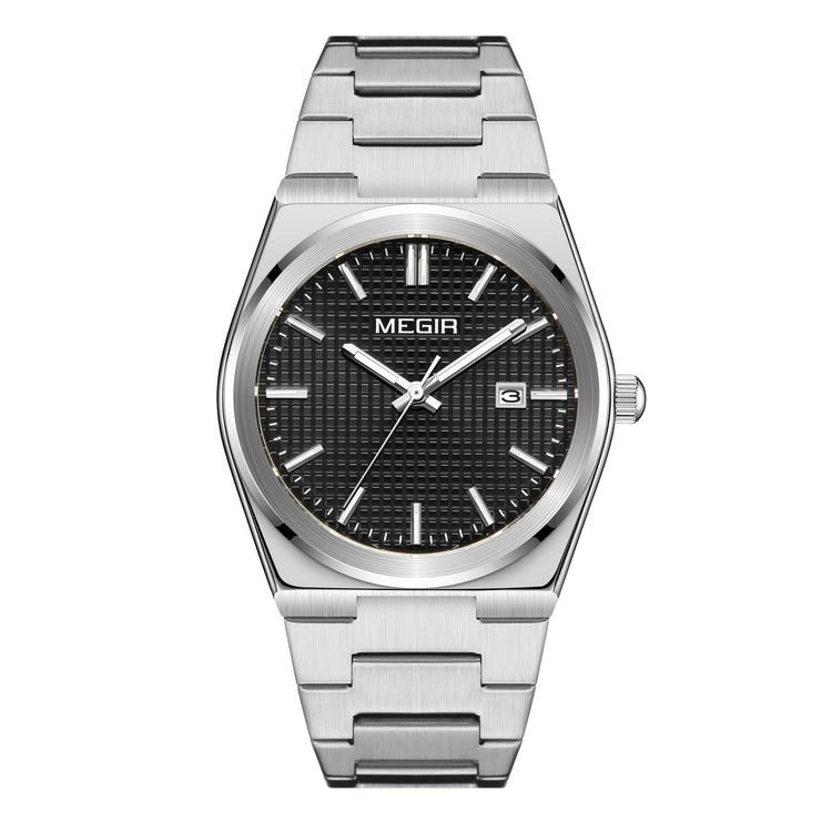MEGIR Luxury Business Watches for Men Stainless Steel Strap Waterproof Calendar Male Quartz Wristwatch Clock Reloj Hombre 1086-5