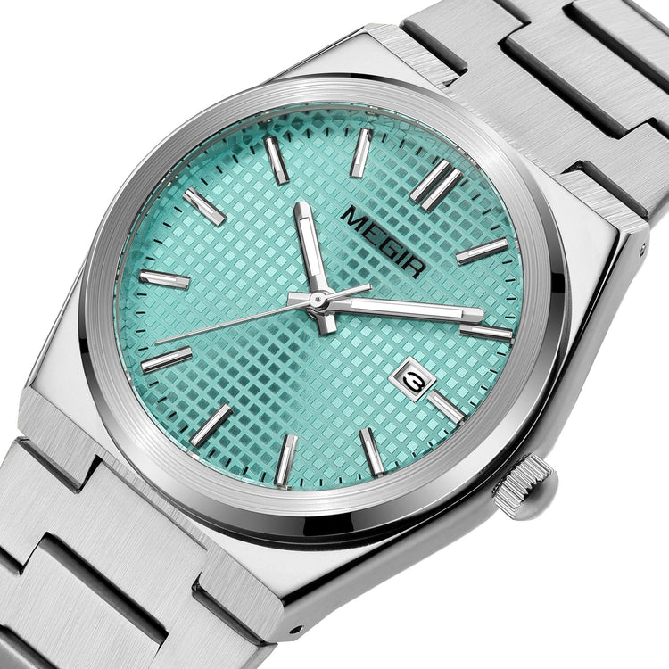 MEGIR Luxury Business Watches for Men Stainless Steel Strap Waterproof Calendar Male Quartz Wristwatch Clock Reloj Hombre 1086-6