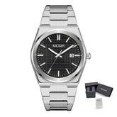 MEGIR Luxury Business Watches for Men Stainless Steel Strap Waterproof Calendar Male Quartz Wristwatch Clock Reloj Hombre 1086-15