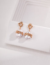 Rectangle Freshwater Pearl Earrings-0