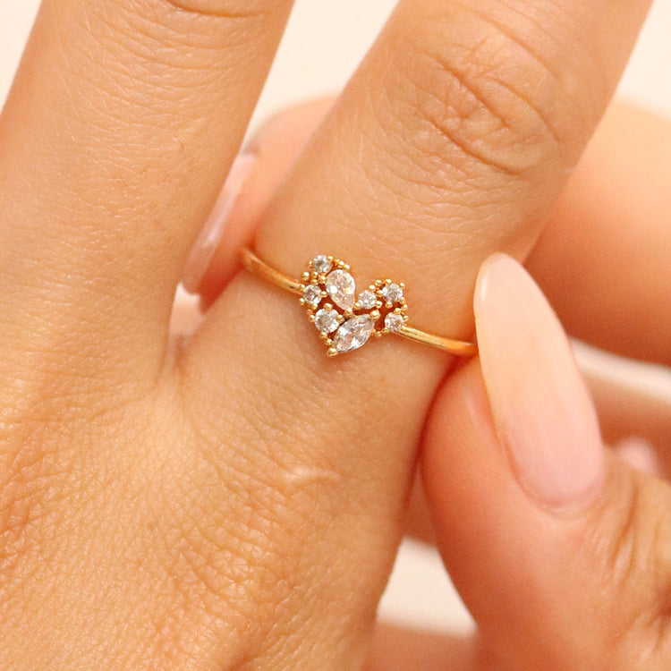 Cubic Love Heart Ring-1