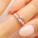 Moonstone Flower Double Layered Ring-3