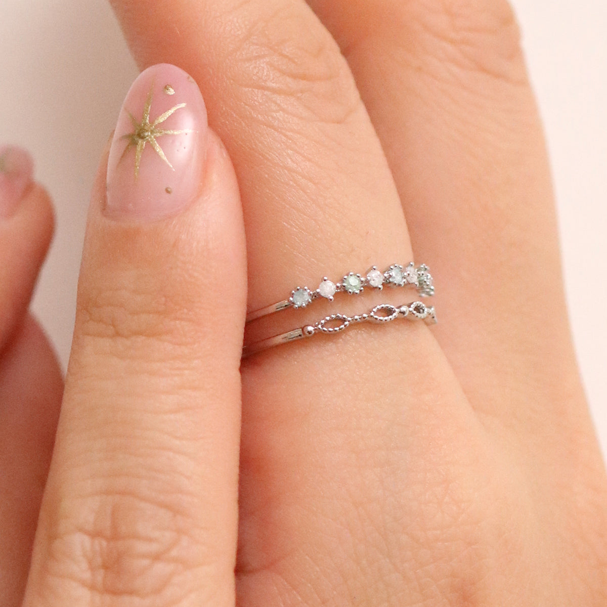 Peridot Cubic Layered Ring-3
