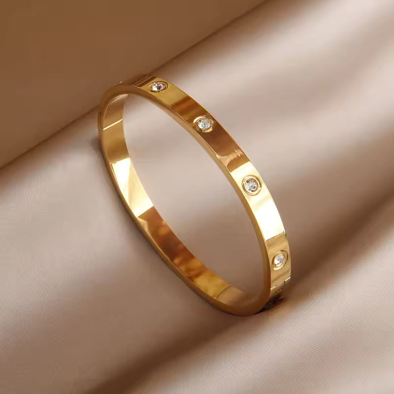 Crystal Love Bangle Bracelet-3