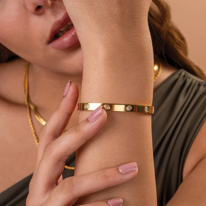 Crystal Love Bangle Bracelet-2
