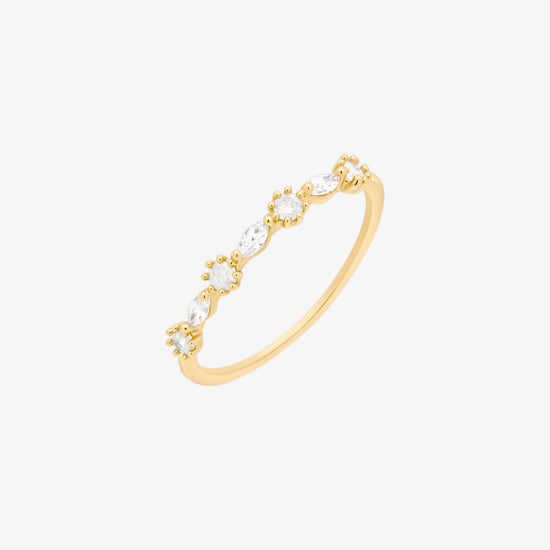 White Cubic oval circle ring-0