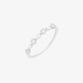 White Cubic oval circle ring-1