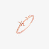 Elegant moon and star ring on a woman&