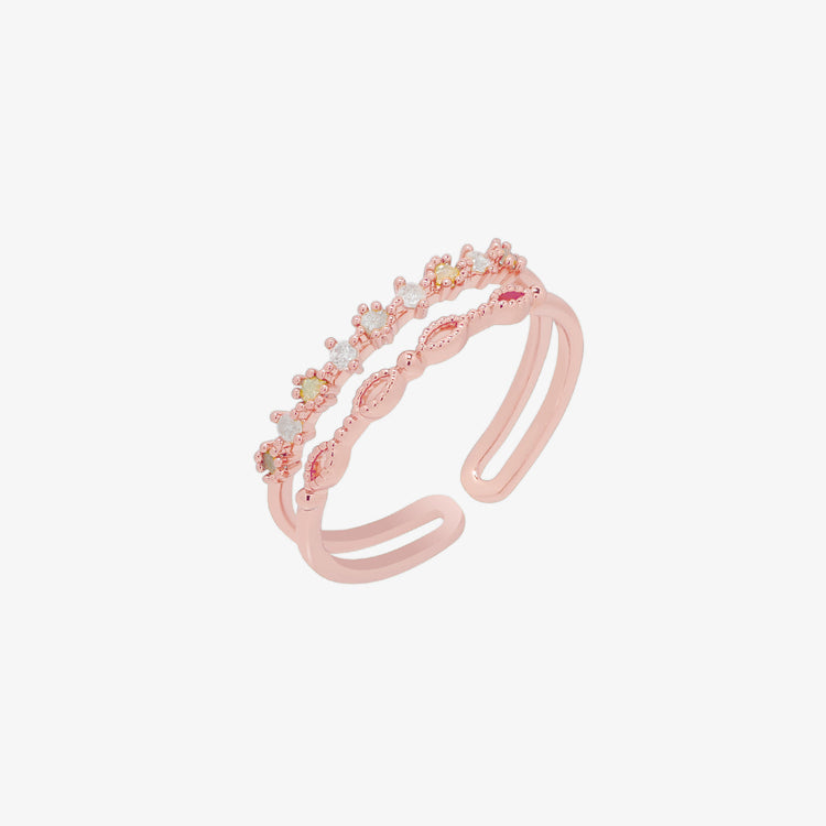 Peridot Cubic Layered Ring-6