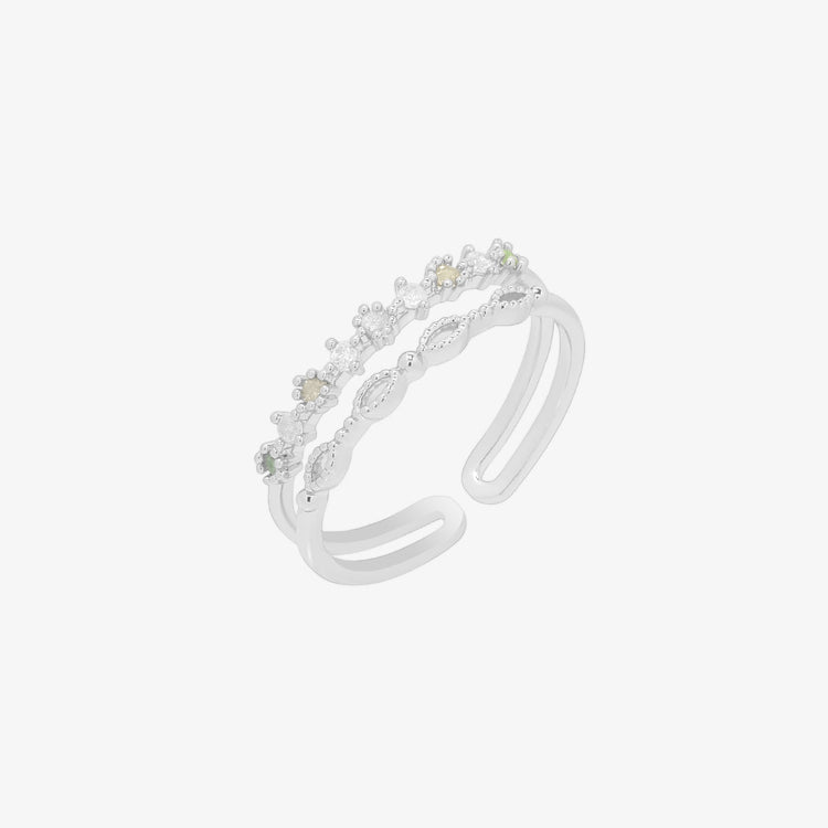 Peridot Cubic Layered Ring-5