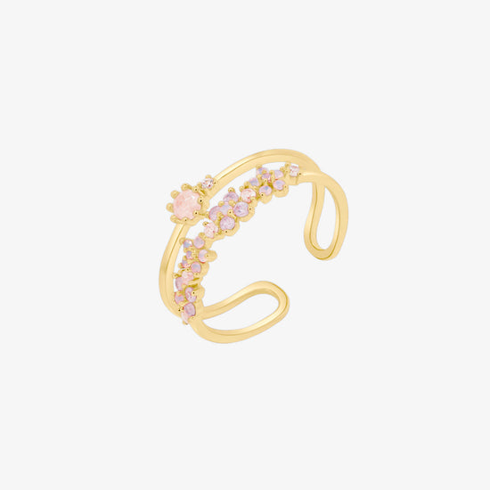 Moonstone Flower Double Layered Ring-0