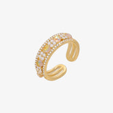 Moonstone flower layered ring-0