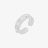 Moonstone flower layered ring-5