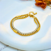 Elegant Double-Layer Diamond Bracelet-2