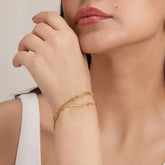 Triple Layer Gold Chain Bracelet with Beads | Elegant Women’s Jewelry-4