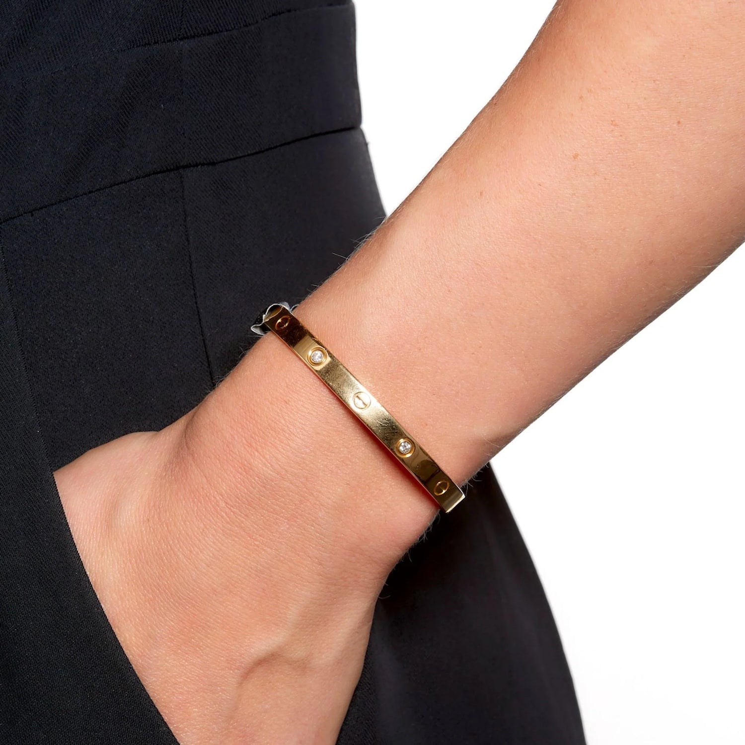 Elegant Diamond Screw Bangle Bracelet-2