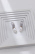 Zircon Set C-shaped Pearl Earrings-3