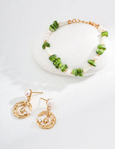 Natural Pearl Star and Moon Earrings-4