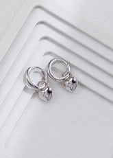 Heart-shaped Zirconia Earrings-1