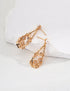 Flower-Shaped Natural Pearl and Zircon Earrings-1