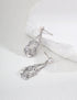 Flower-Shaped Natural Pearl and Zircon Earrings-2