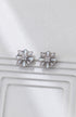 White Shell Starburst Zircon Stud Earrings-4