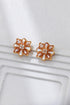 White Shell Starburst Zircon Stud Earrings-3
